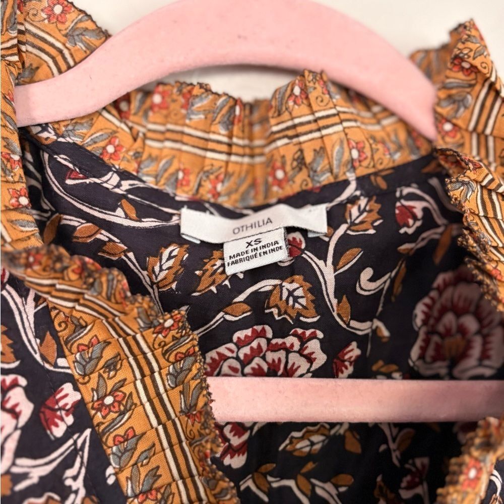 Anthropologie Othilia Sera Ruffled Floral Top Extra Small - Picture 5 of 9